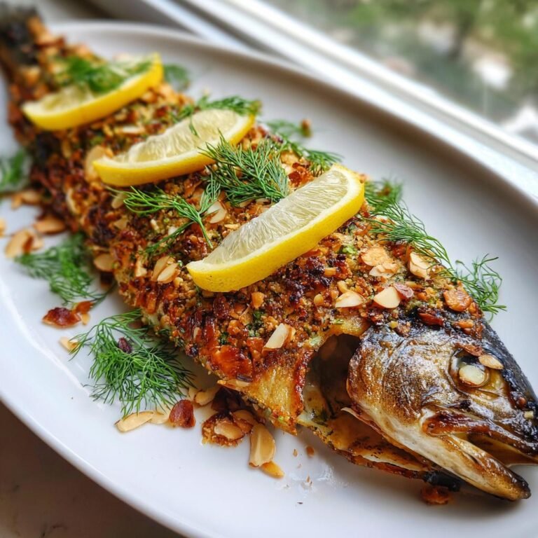 Ugnsbakad Rainbow Trout med Mandel