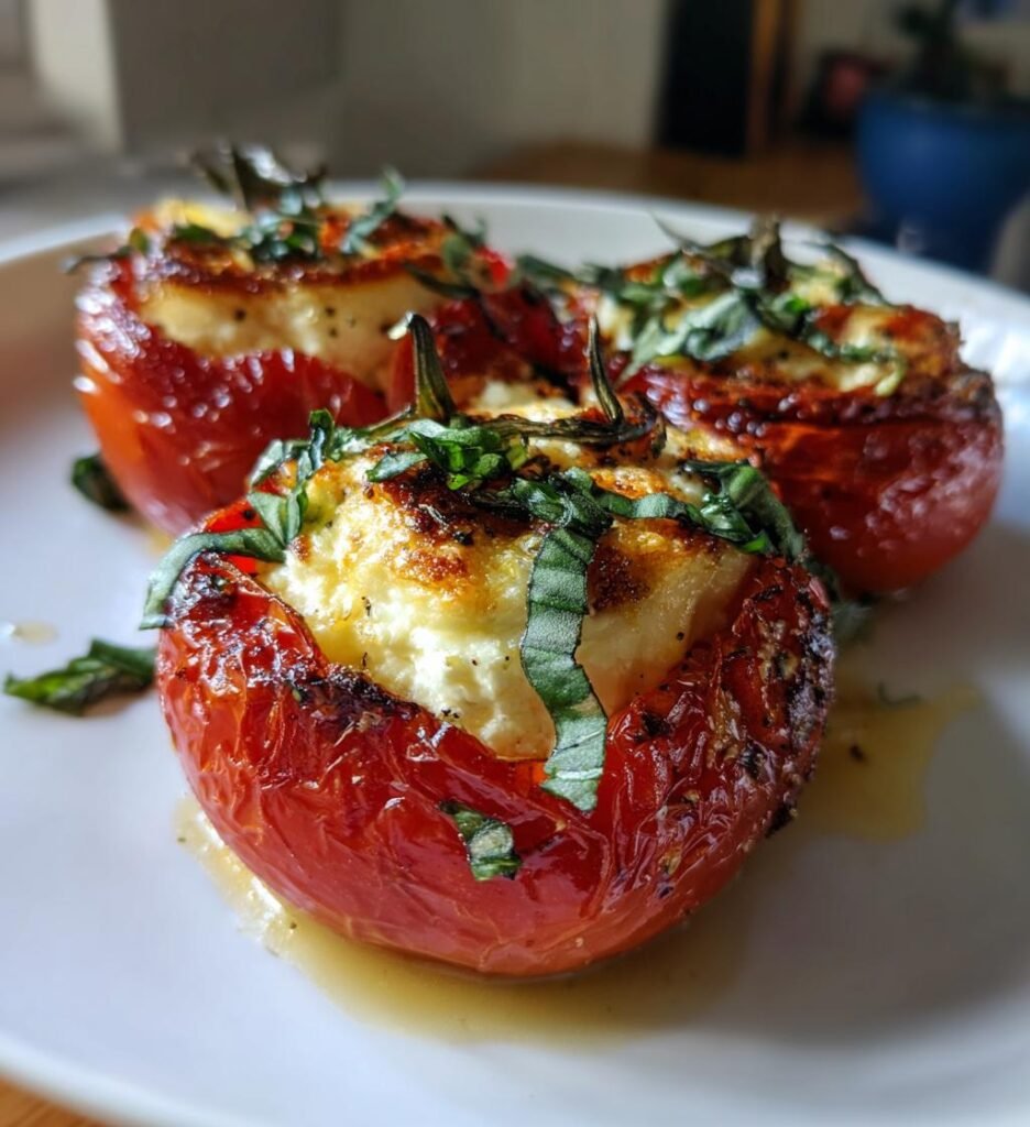 Ugnsbakade Tomater med Feta och Basilika