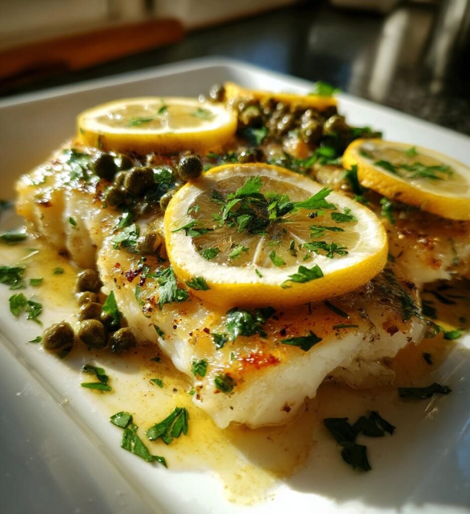 Ugnsgräddad Sej med Citron och Kapris