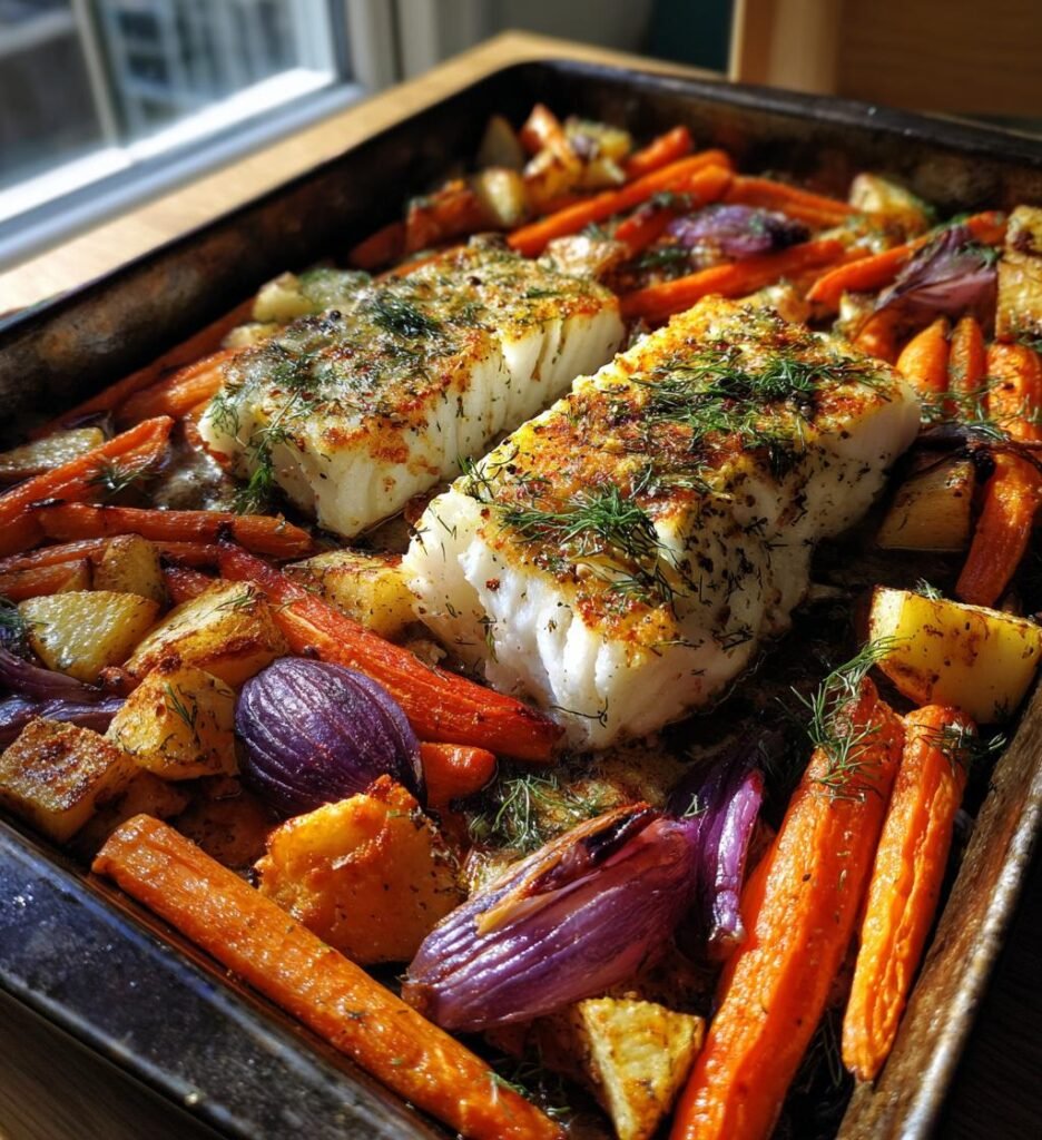 Ugnsgräddad Torsk med Rotfrukter