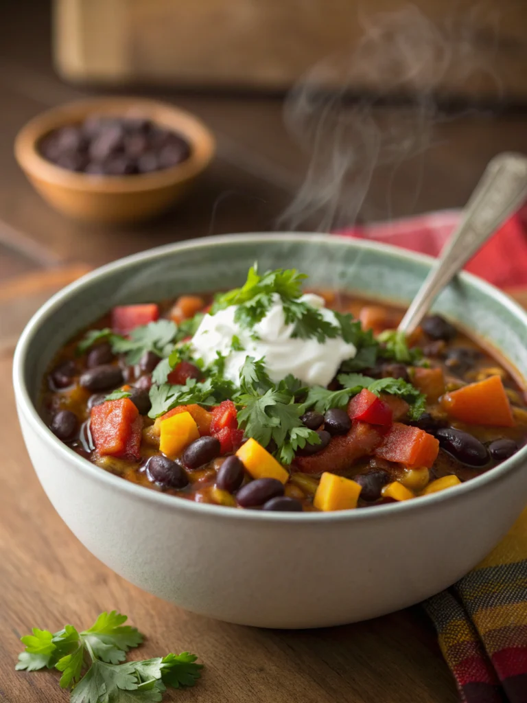 Vegetarisk Chili med Svarta Bönor