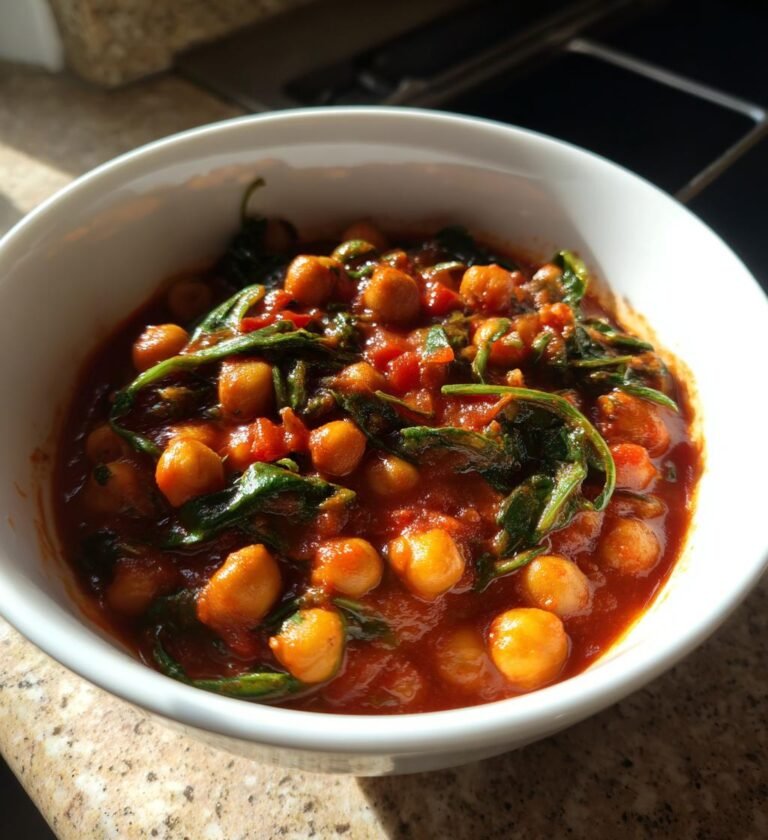 Vegetarisk Kikärtsgryta med Spenat