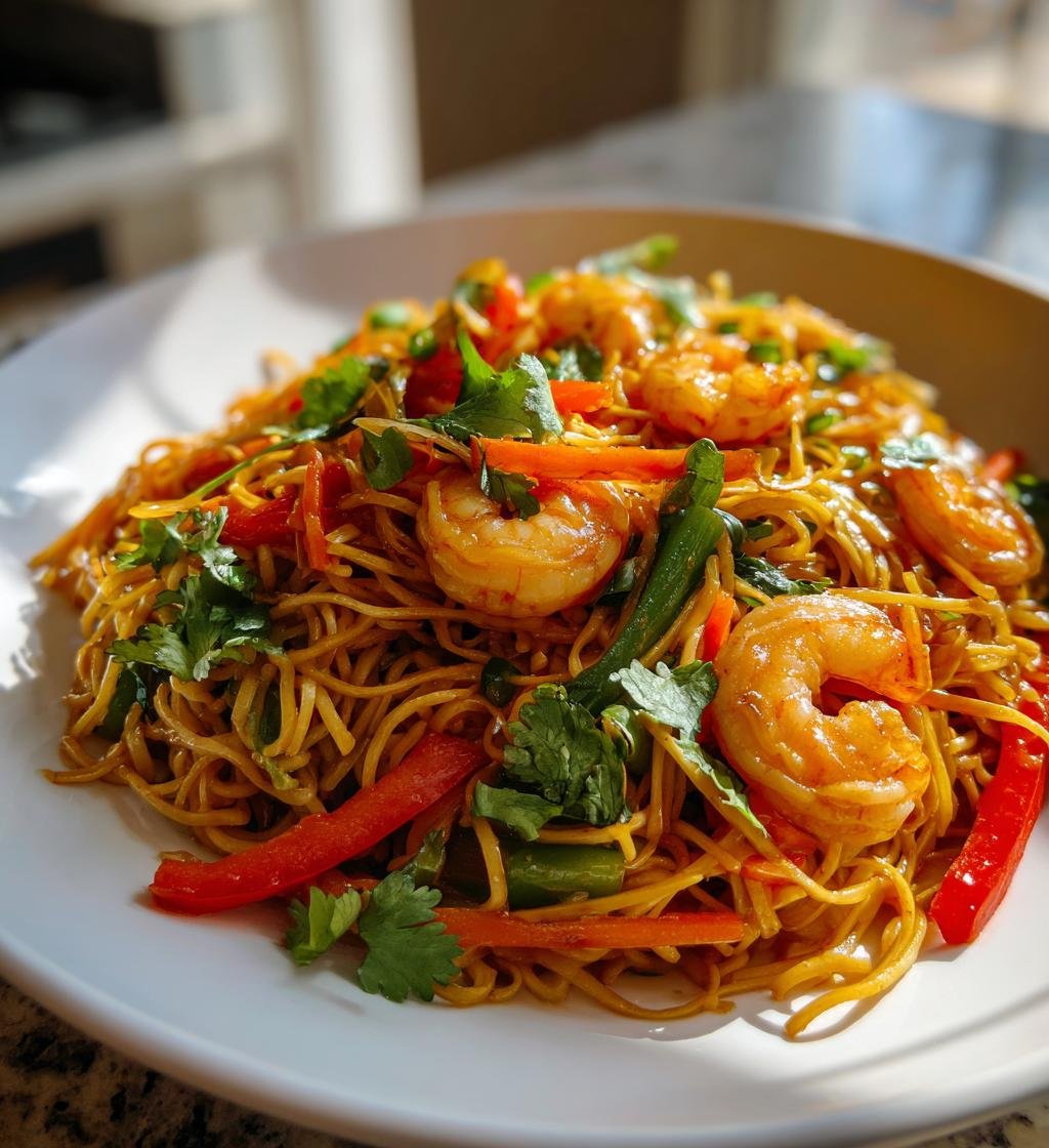 Wokade Nudlar med Räkor och Grönsaker - detail 1