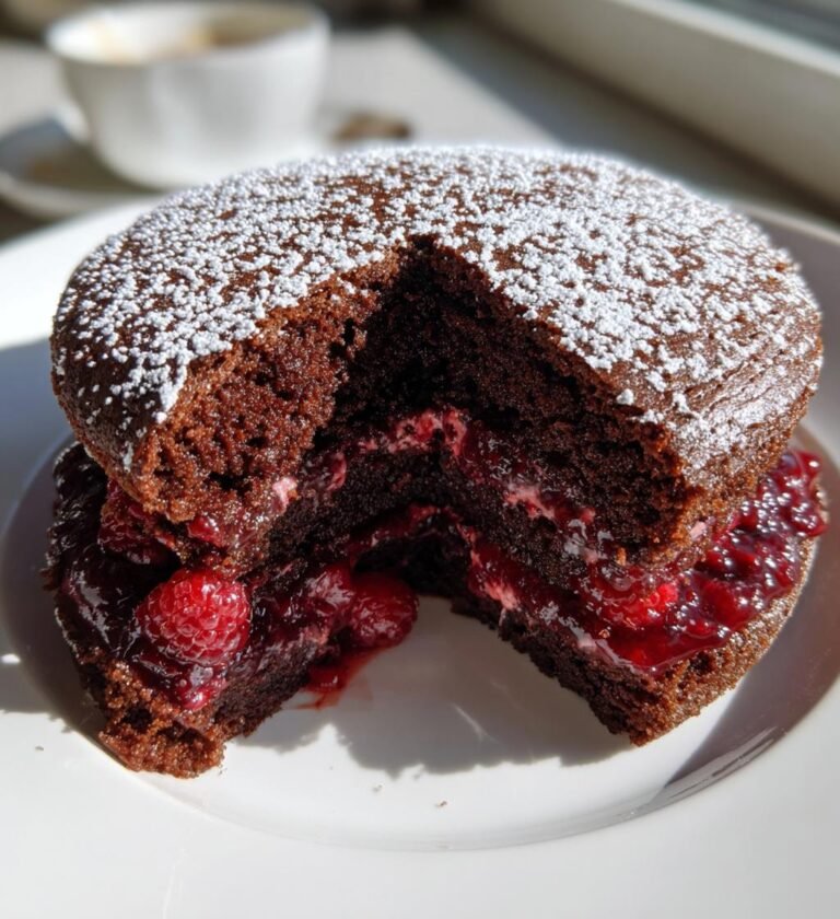 Chokladkaka med hallonfyllning