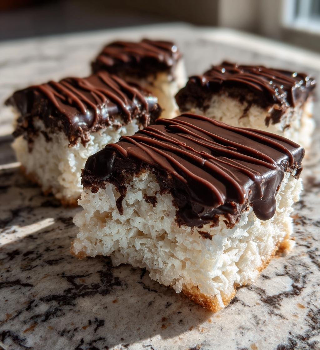 Kokosrutor med choklad - detail 1