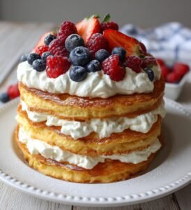 Pannkakstårta med grädde