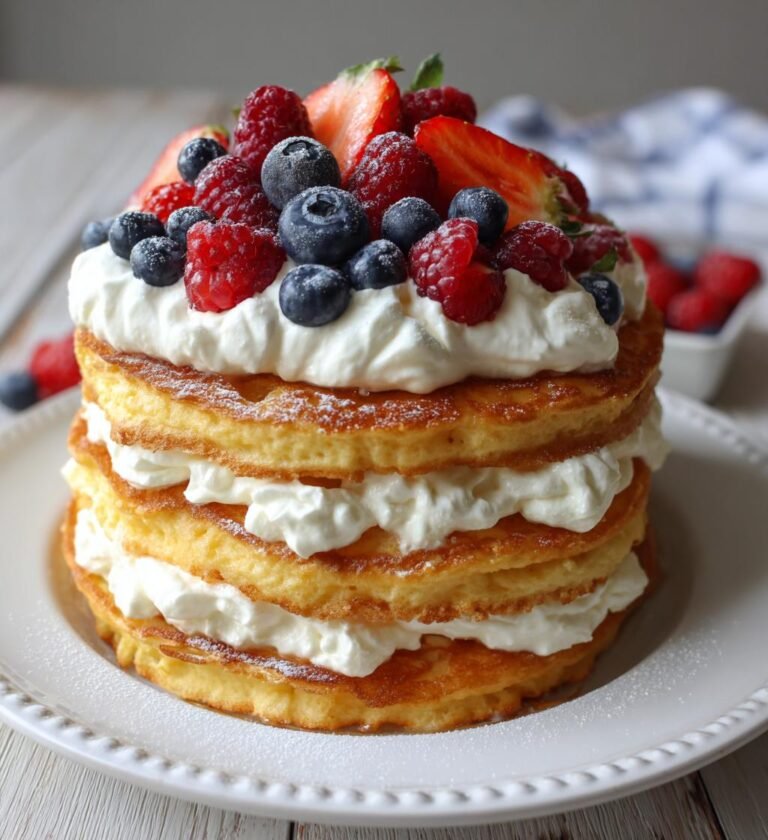 Pannkakstårta med grädde