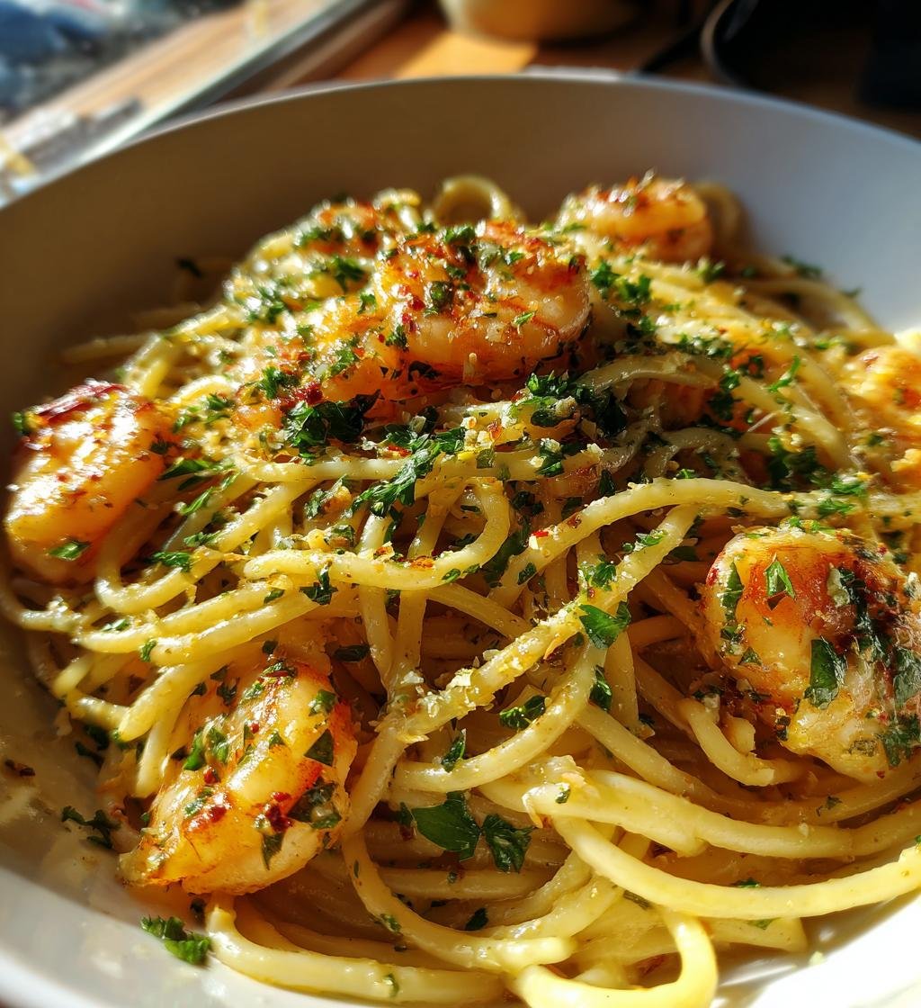 Räkpasta med vitlök - detail 1