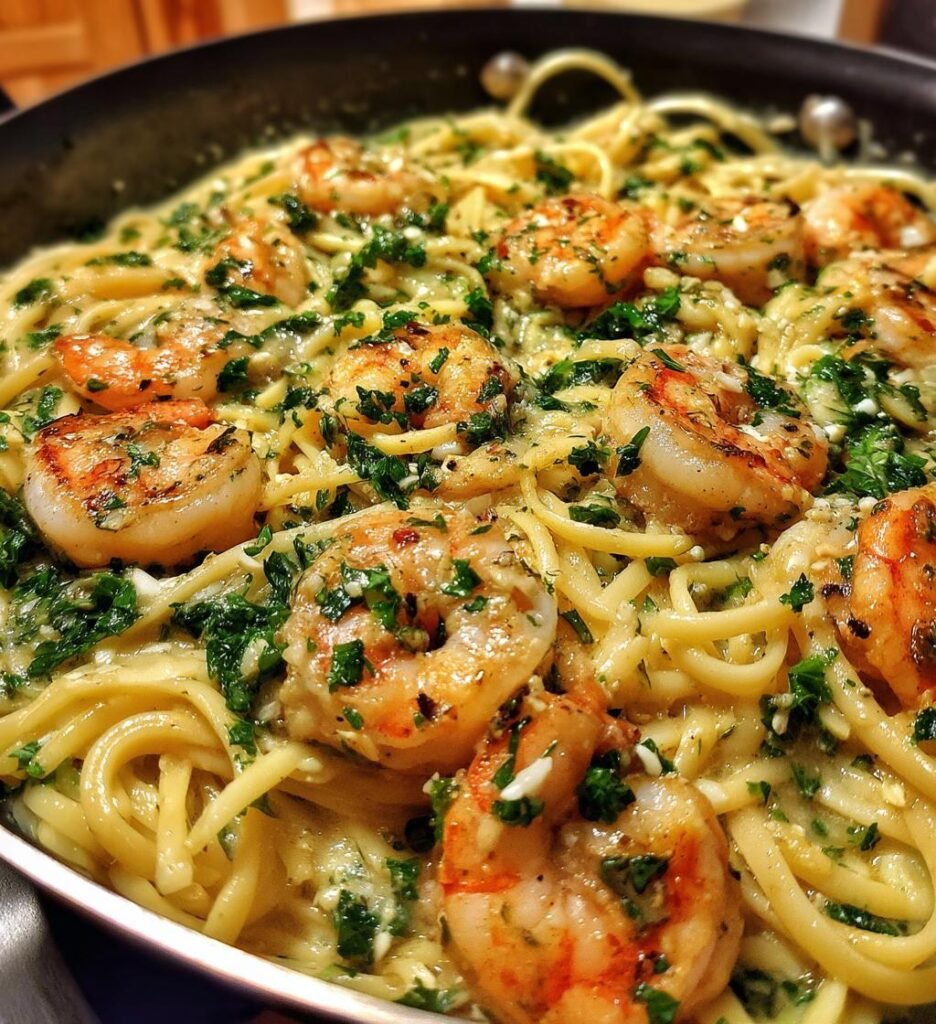 Räkpasta med vitlök