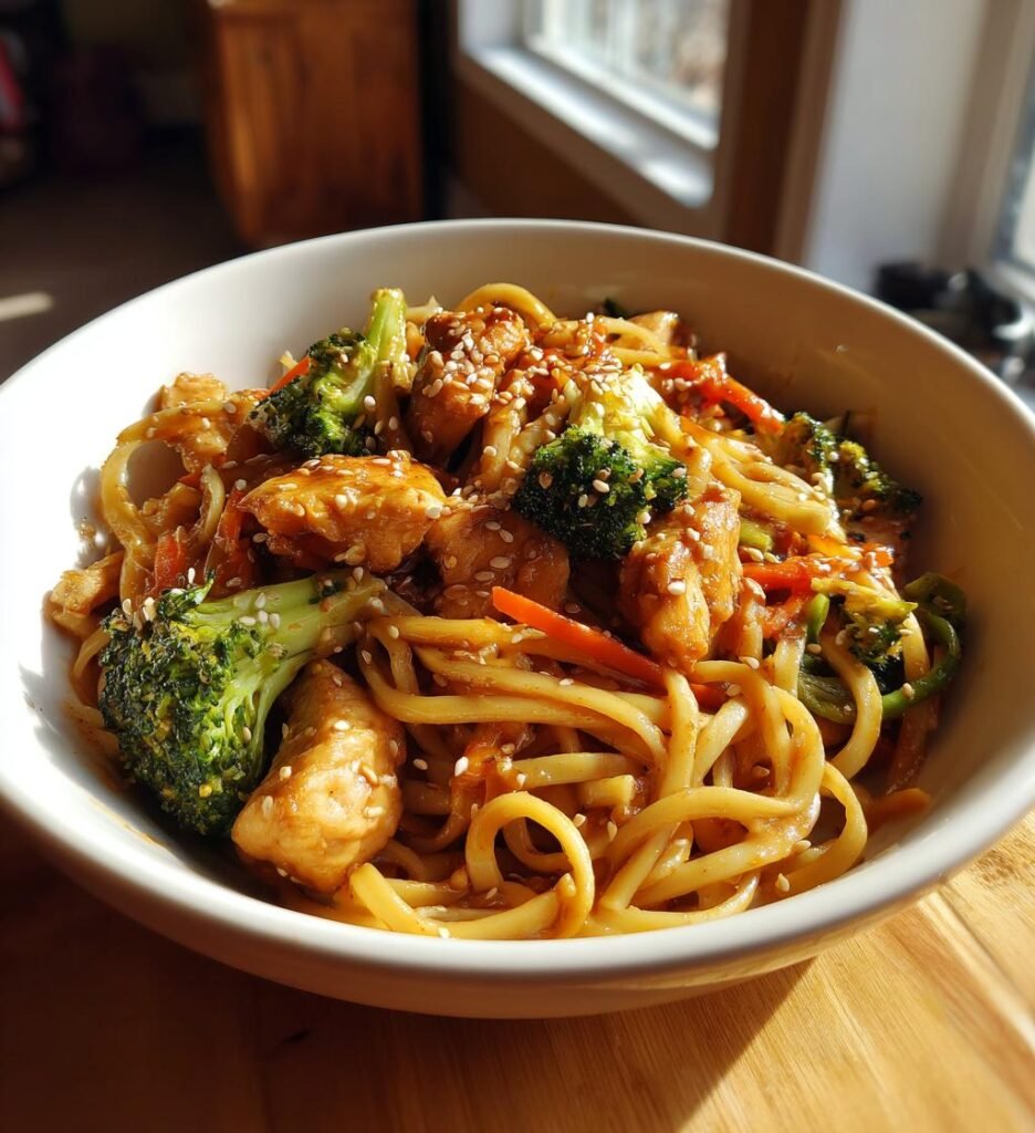 Sesamnudlar med kyckling