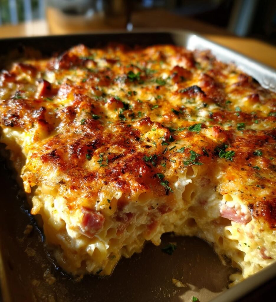 Skinkgratäng med pasta