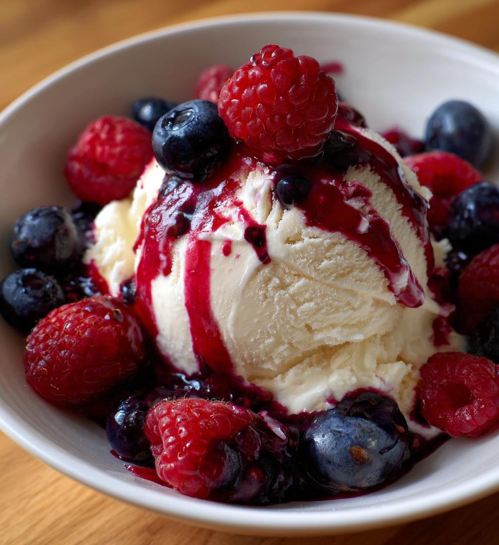 Vaniljglass med bärsås - detail 1