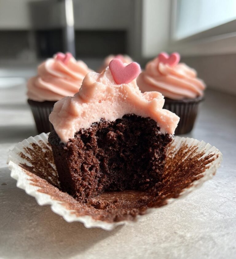 Alla hjärtans dag cupcakes med choklad