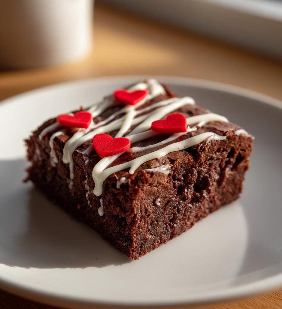 Brownies med hjärtdekoration