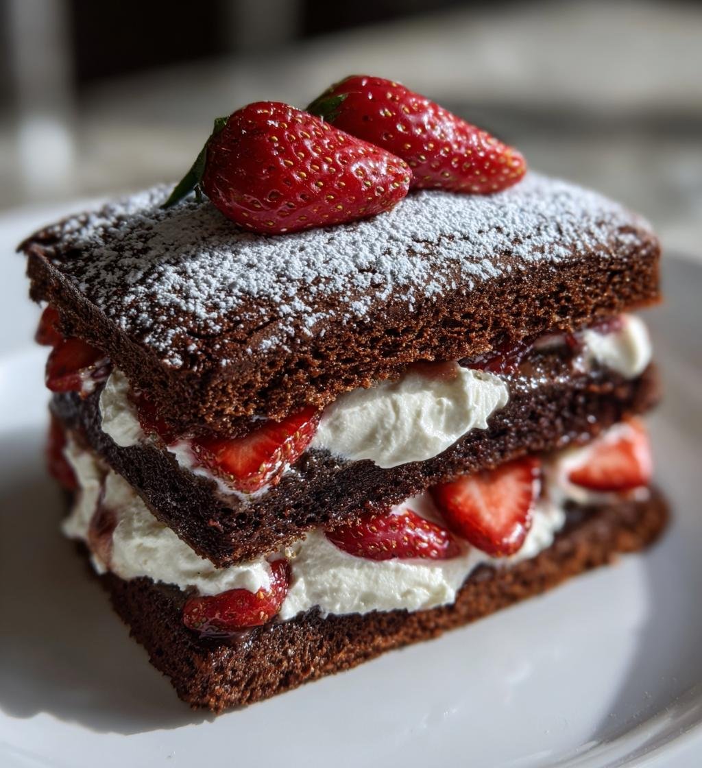 Choklad- och jordgubbstårta - detail 1