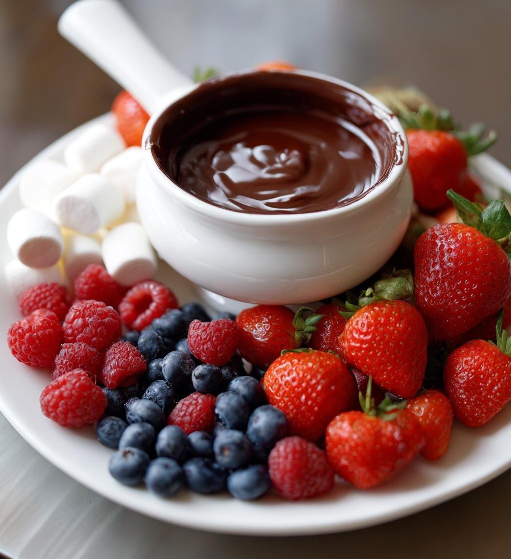 Chokladfondue med Färska Bär och Marshmallows - detail 1