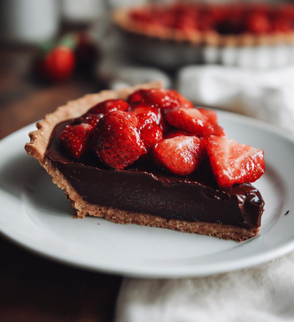 Chokladpaj med jordgubbar - detail 1