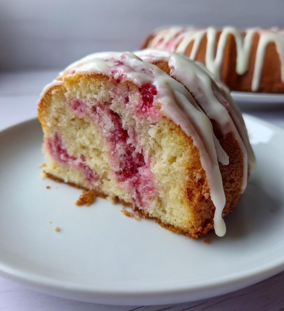 Citronkaka med Hallonkräm och Vit Chokladglasyr