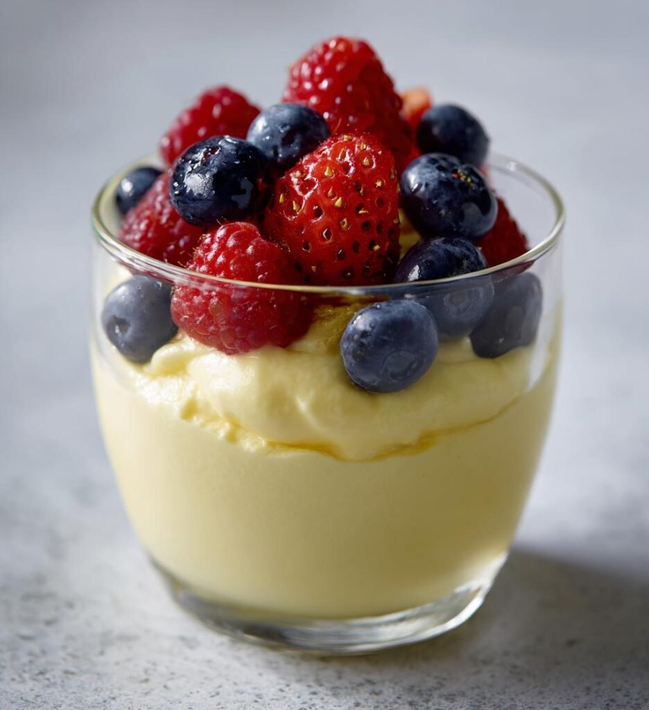 Citronmousse med bär