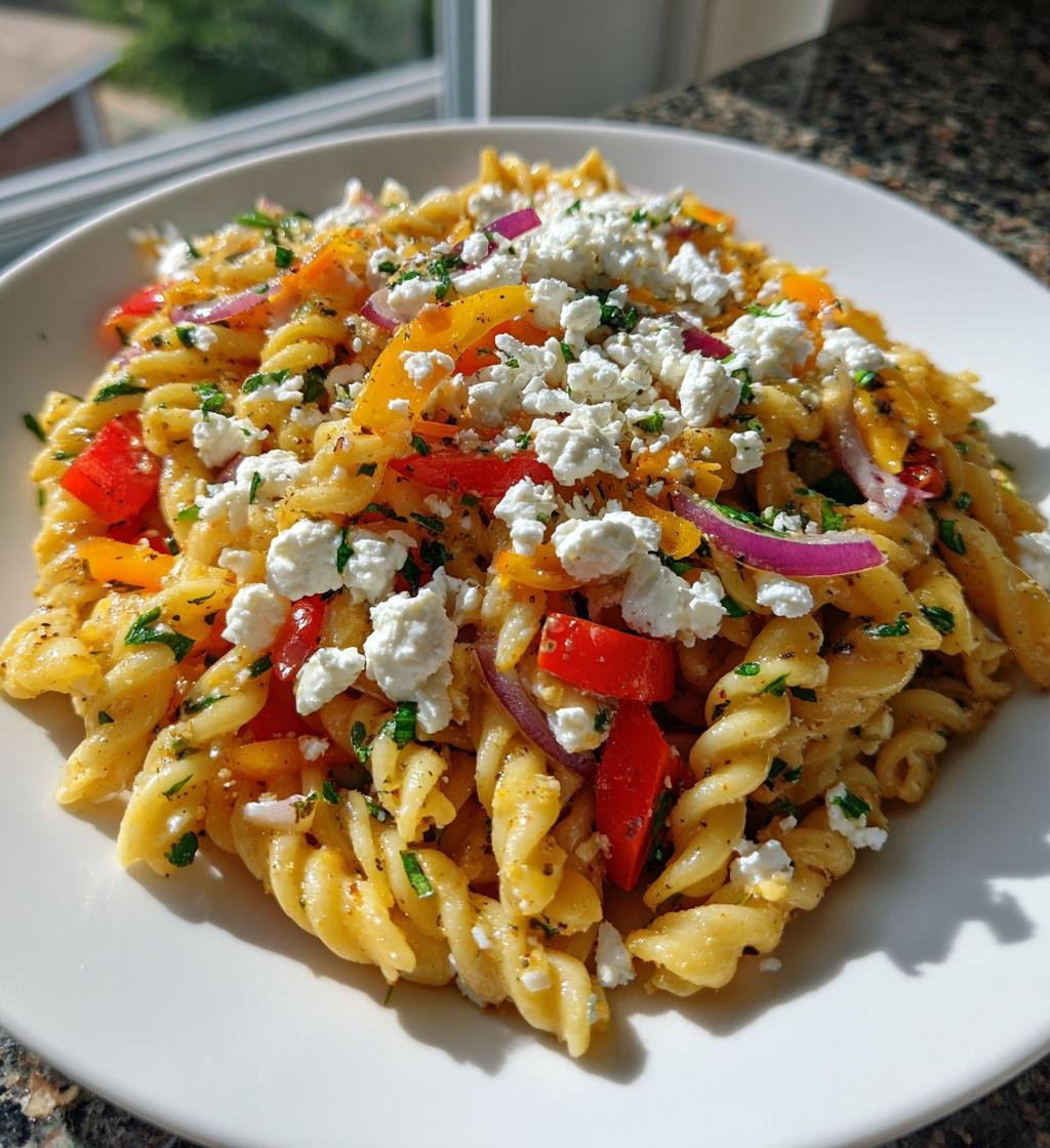 Fräsch pastasallad med fetaost - detail 1