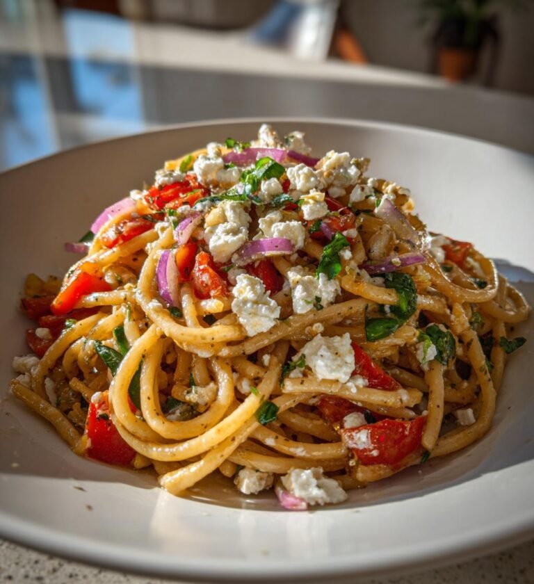 Fräsch pastasallad med fetaost