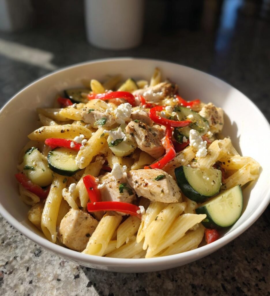 Fräsch pastasallad med kyckling