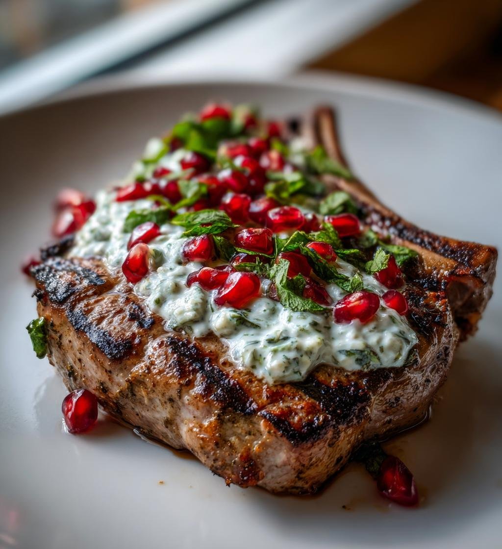 Grillad Lammkotlett med Mynta-Yoghurtsås och Granatäppel - detail 1