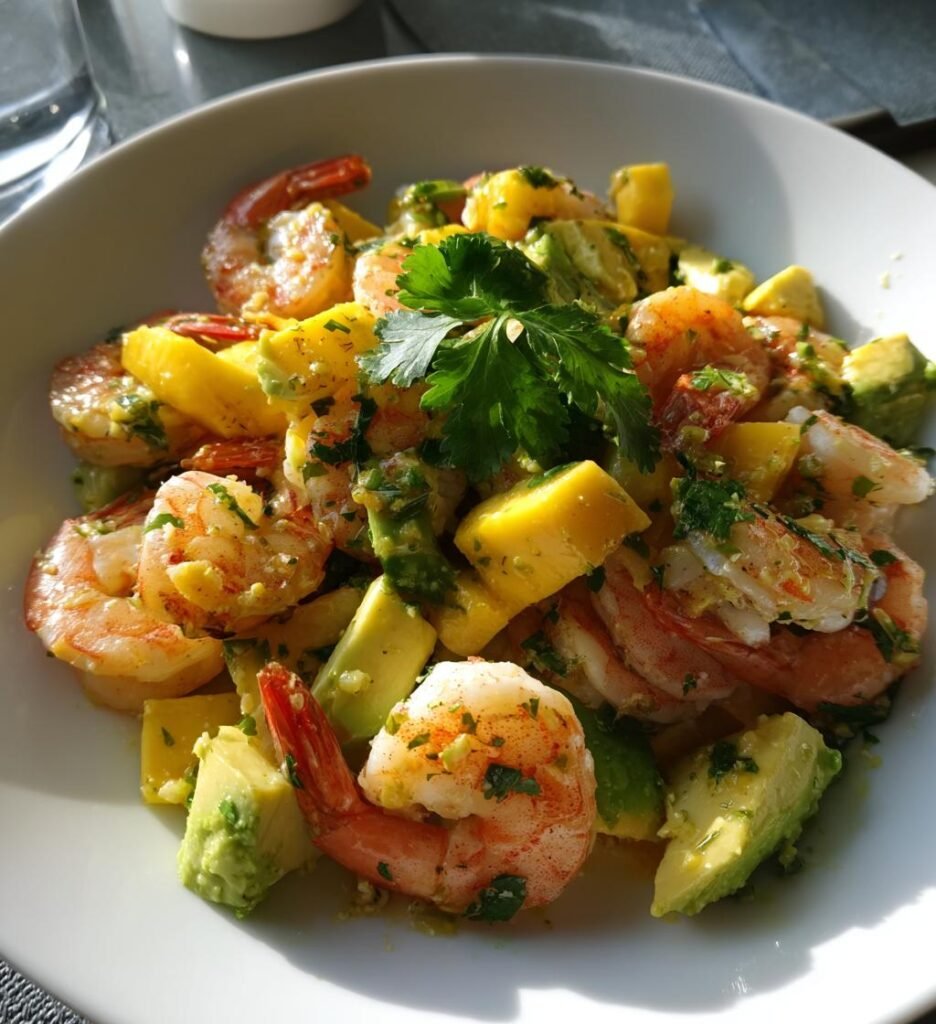 Grillad Räksallad med Avokado, Mango och Limejuice