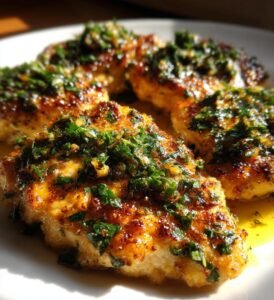 Gyllenstekt Kycklingpanna med Brynt Smör, Vitlök och Färska Örter