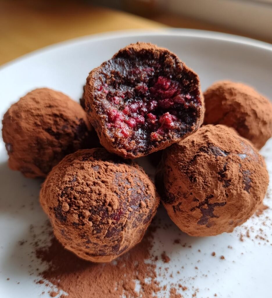 Hallon- och chokladtryfflar