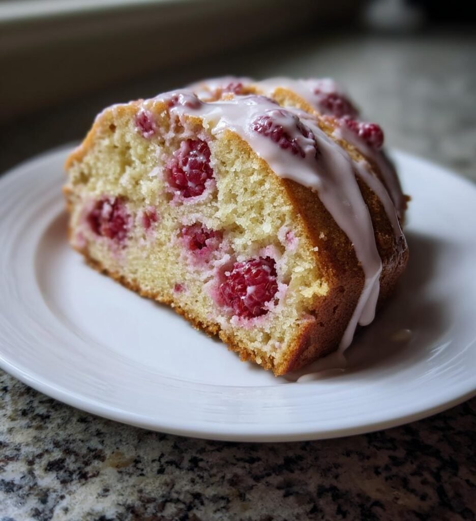 Hallon- och rosenvattenkaka