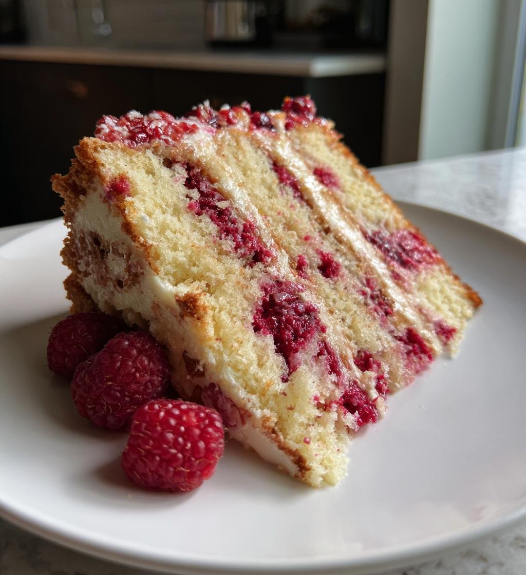 Hallon- och vit chokladkaka - detail 1