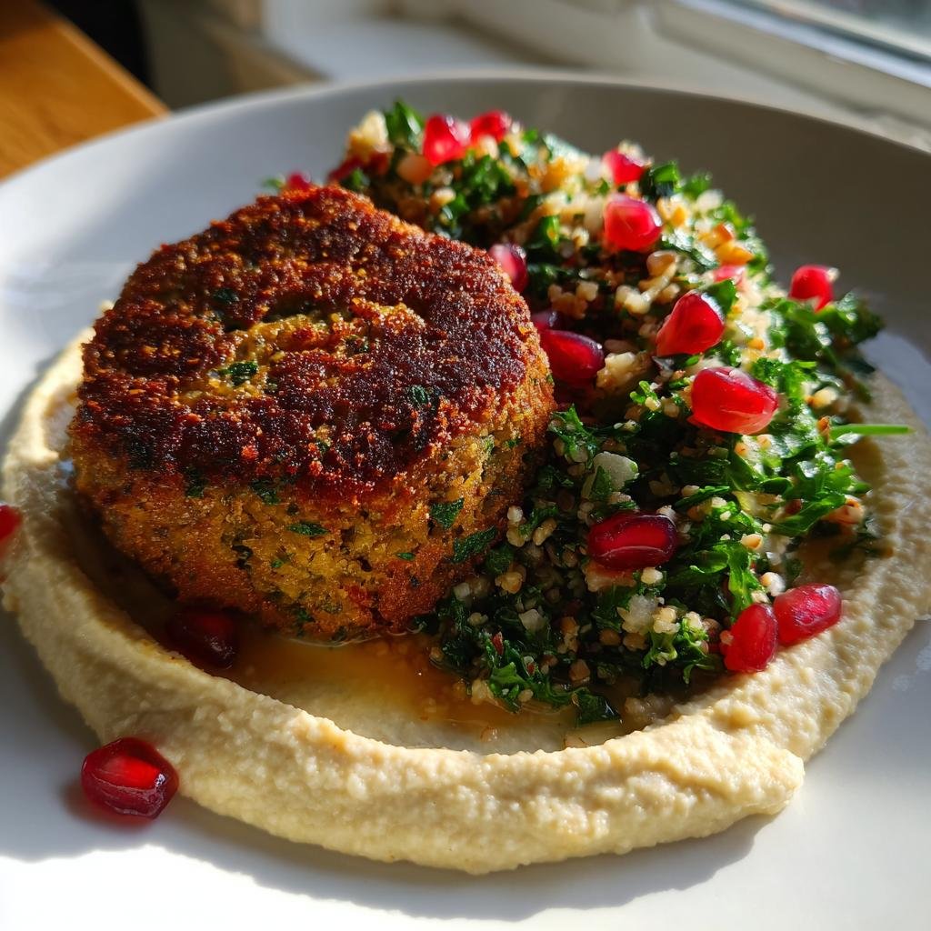 Hemgjord Falafel med Hummus, Tabouleh och Granatäpple - detail 1