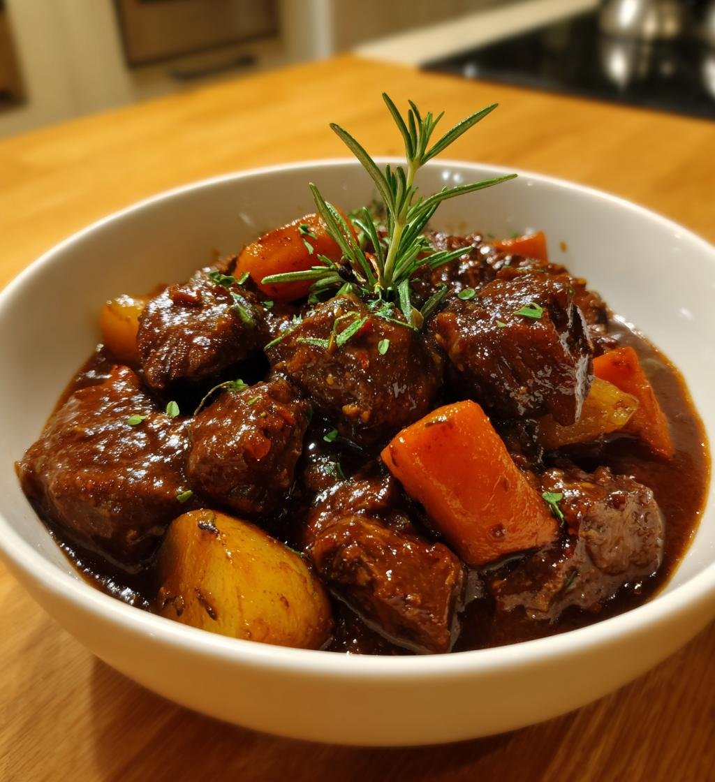 Hemgjord Köttgryta med Rödvin, Rosmarin och Rotfrukter - detail 1