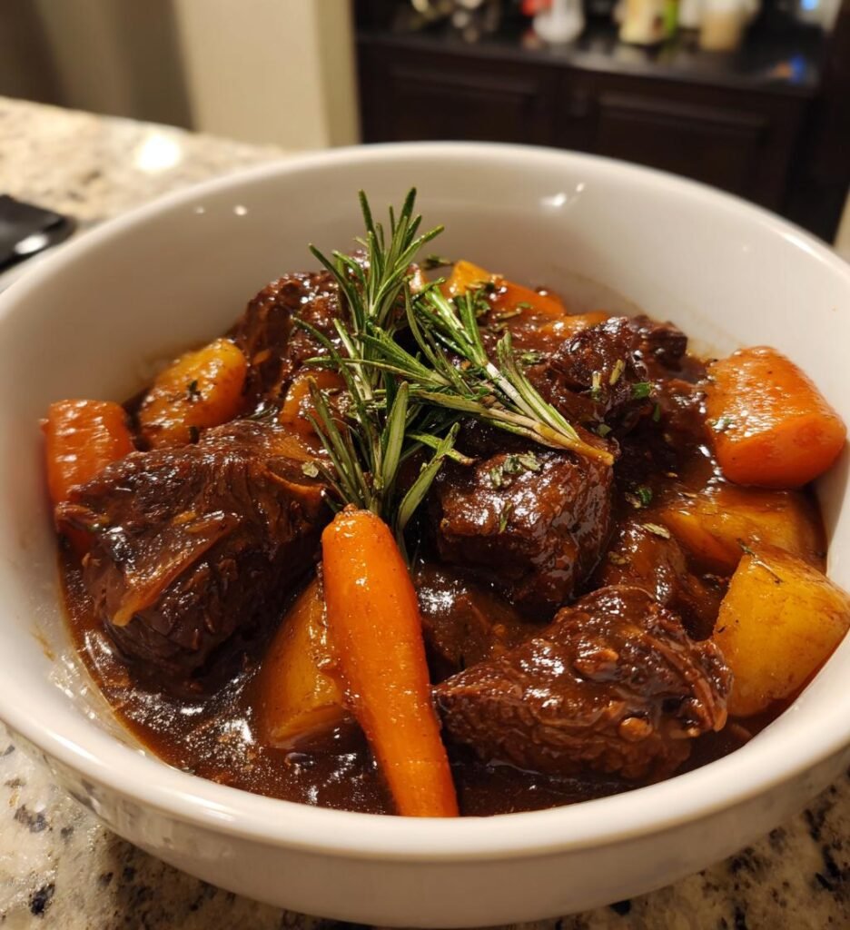 Hemgjord Köttgryta med Rödvin, Rosmarin och Rotfrukter