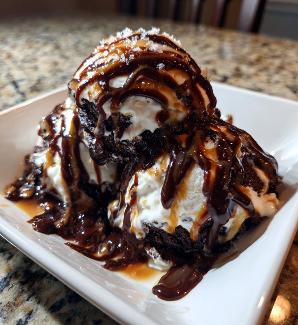 Hemgjord Lakritsglass med Saltkolaswirl och Chokladsås - detail 1