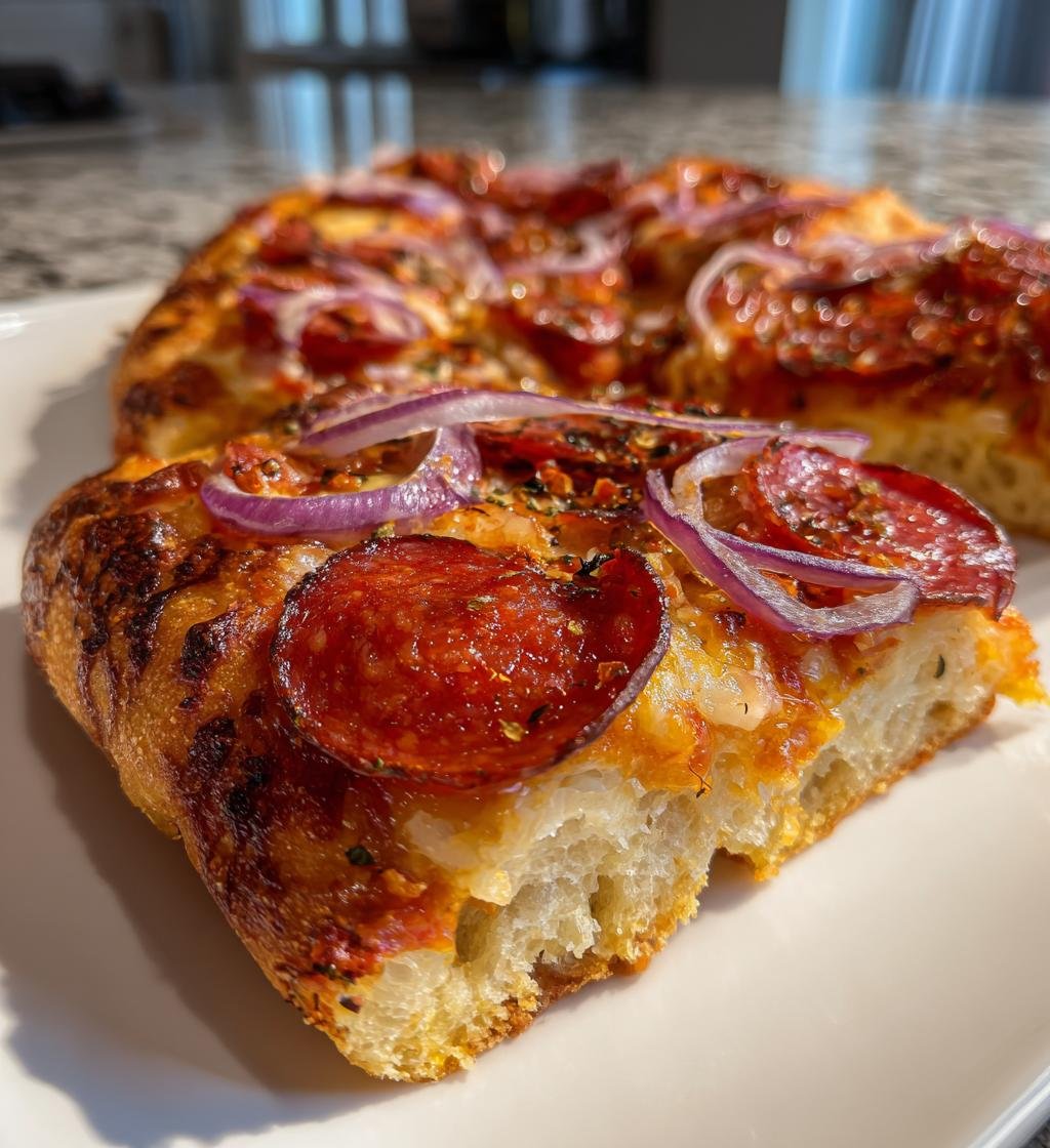 Hemgjord Surdegspizza med Salami, Rödlök och Olivsalsa - detail 1