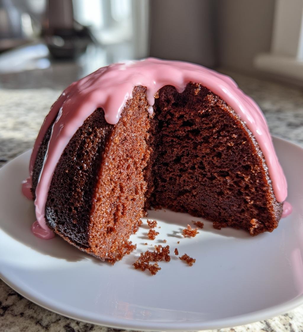 Kladdkaka med rosa glasyr - detail 1