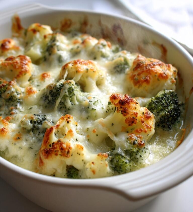 Krämig Broccoli- och Blomkålsgratäng