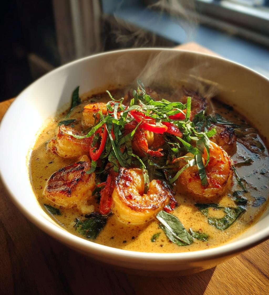 Krämig Kokosmjölkssoppa med Gamba och Citrongräs - detail 1