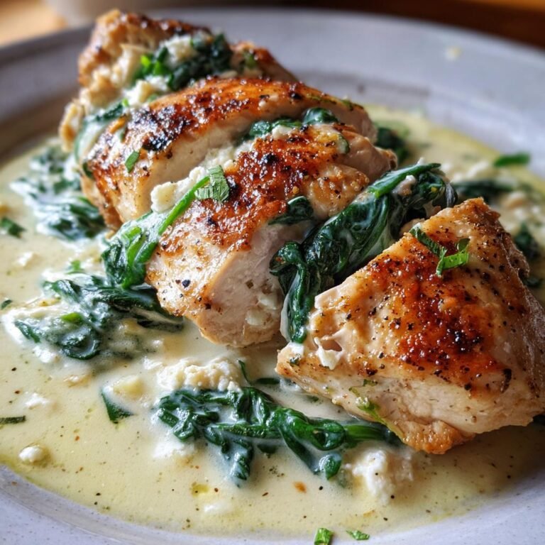 Krämig Kyckling med Spenat och Fetaost