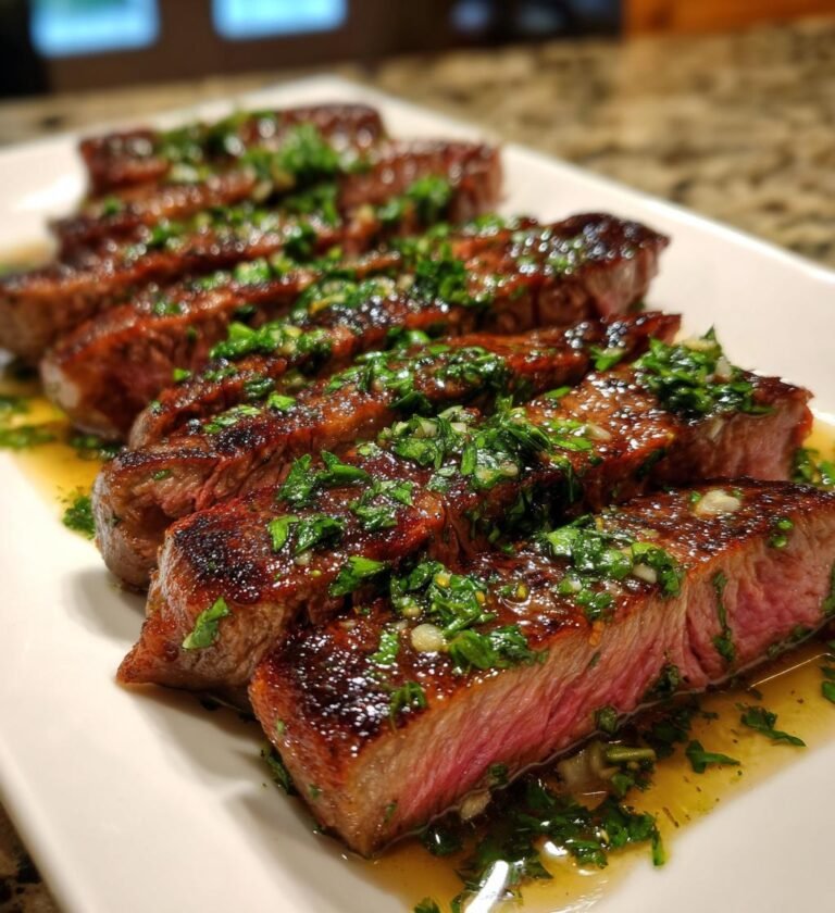 Krämig Lövbiff med Vitlök och Persilja