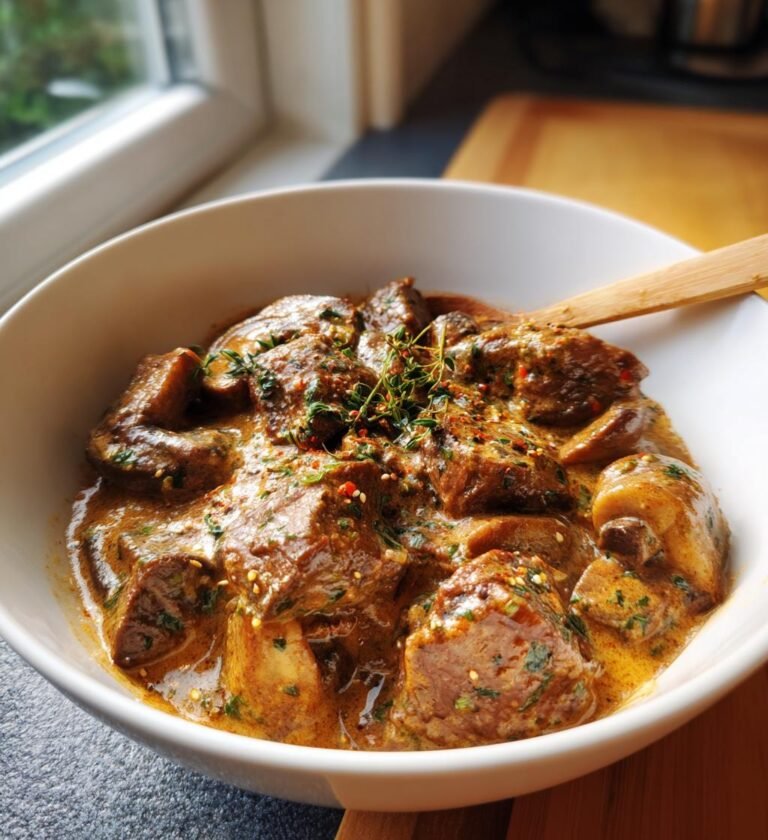 Krämig Lövbiffsgryta med Champinjoner