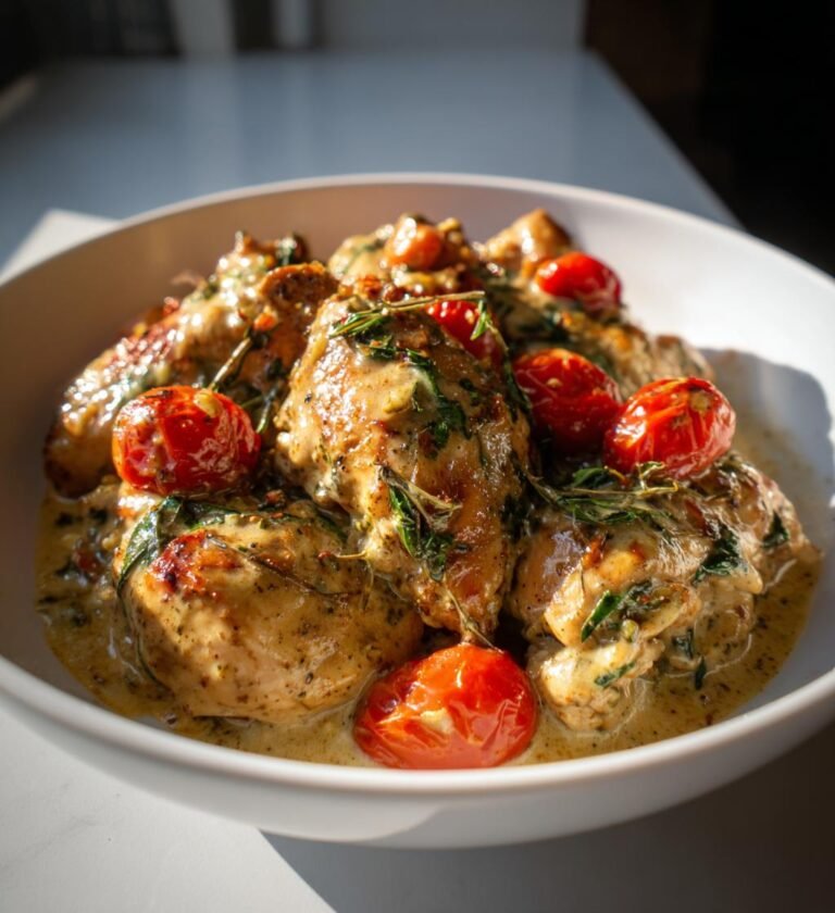 Krämig Pestokyckling med Tomater
