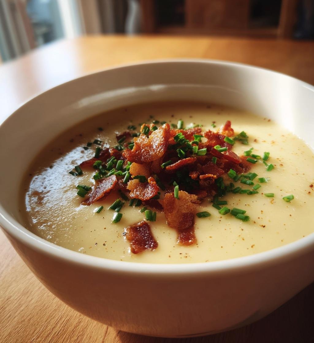 Krämig Potatis och Purjolökssoppa med Bacon och Gräslök - detail 1