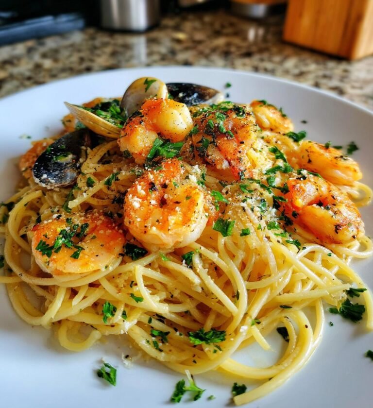 Krämig Skaldjurspasta med Vitlök