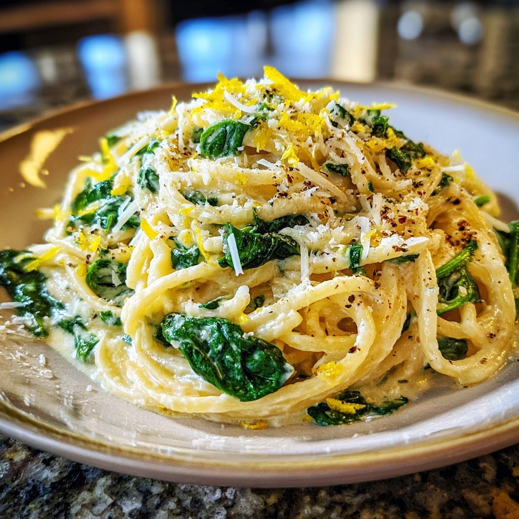 Krämig Spenat och Ricottapasta med Citronskal och Parmesan - detail 1