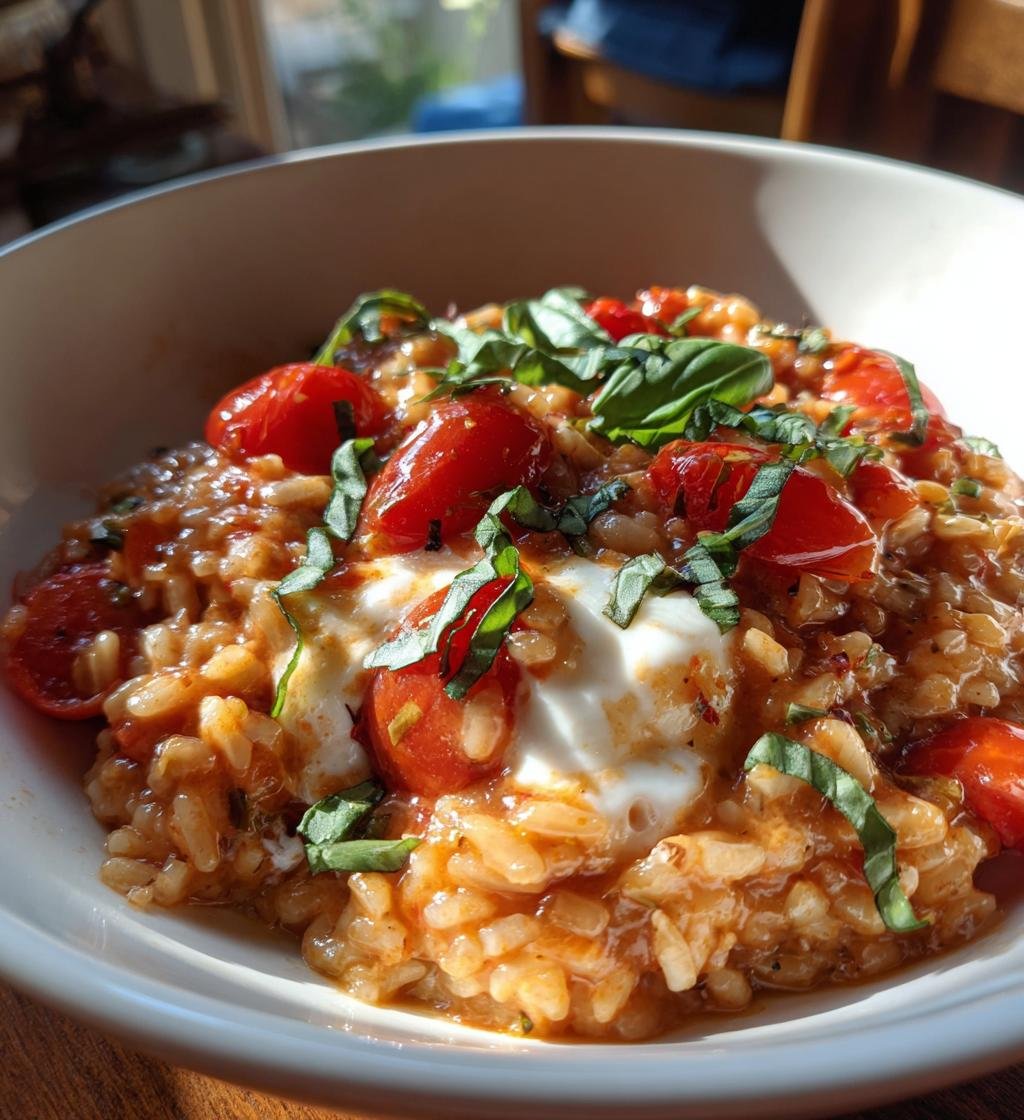 Krämig Tomatrisotto med Basilika och Buffelmozzarella - detail 1