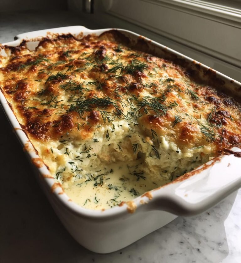 Krämig fiskgratäng med dill