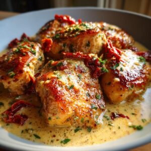 Krämig kyckling med soltorkade tomater